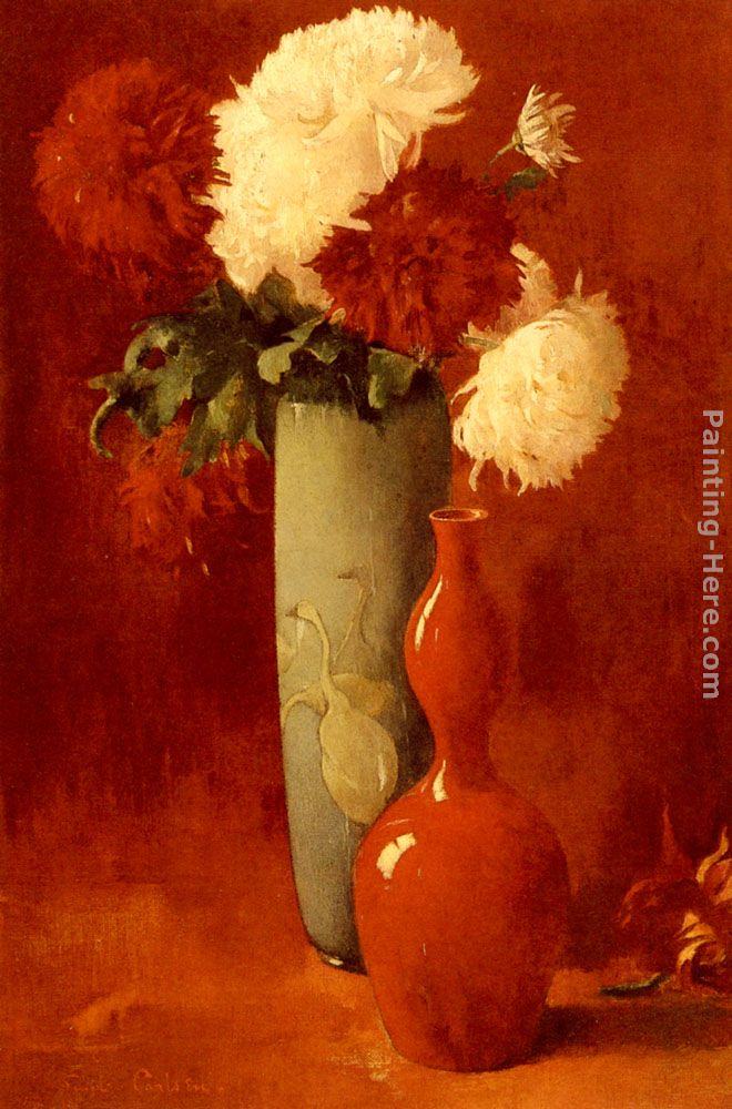 Emil Carlsen Vases And Flowers